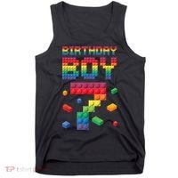 Birthday Boy 7 Years Old Seven Master Builder Building Lover Tank Top thumb 0