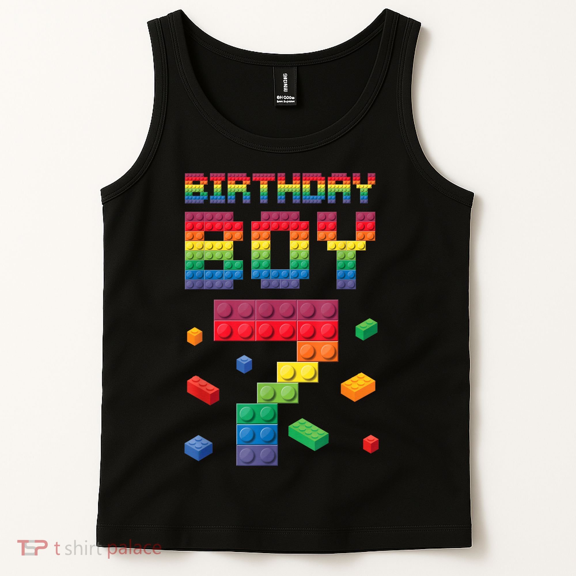 Birthday Boy 7 Years Old Seven Master Builder Building Lover Tank Top