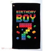Birthday Boy 7 Years Old Seven Master Builder Building Lover Golf Towel thumb 0