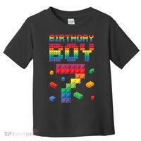 Birthday Boy 7 Years Old Seven Master Builder Building Lover Toddler T-Shirt thumb 0