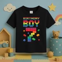 Birthday Boy 7 Years Old Seven Master Builder Building Lover Toddler T-Shirt thumb 3