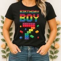 Birthday Boy 7 Years Old Seven Master Builder Building Lover Women's T-Shirt thumb 2