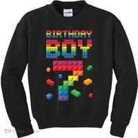 Birthday Boy 7 Years Old Seven Master Builder Building Lover Kids Sweatshirt thumb 0
