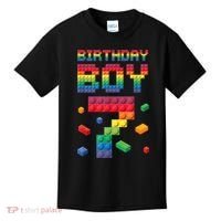 Birthday Boy 7 Years Old Seven Master Builder Building Lover Kids T-Shirt thumb 0