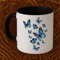 Blue Butterfly Art Garden Beautiful Butterflies Coffee Mug thumb 2