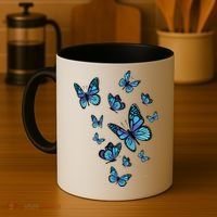 Blue Butterfly Art Garden Beautiful Butterflies Coffee Mug thumb 4