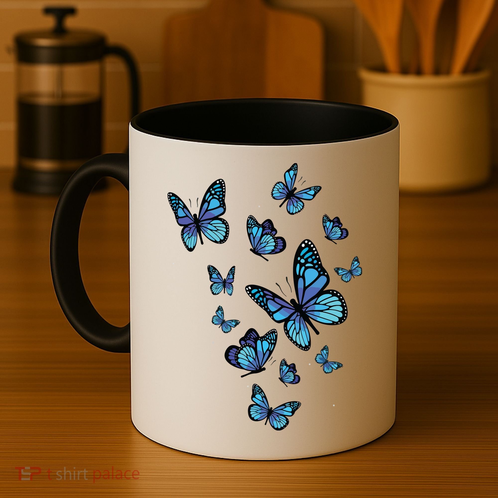 Blue Butterfly Art Garden Beautiful Butterflies Coffee Mug