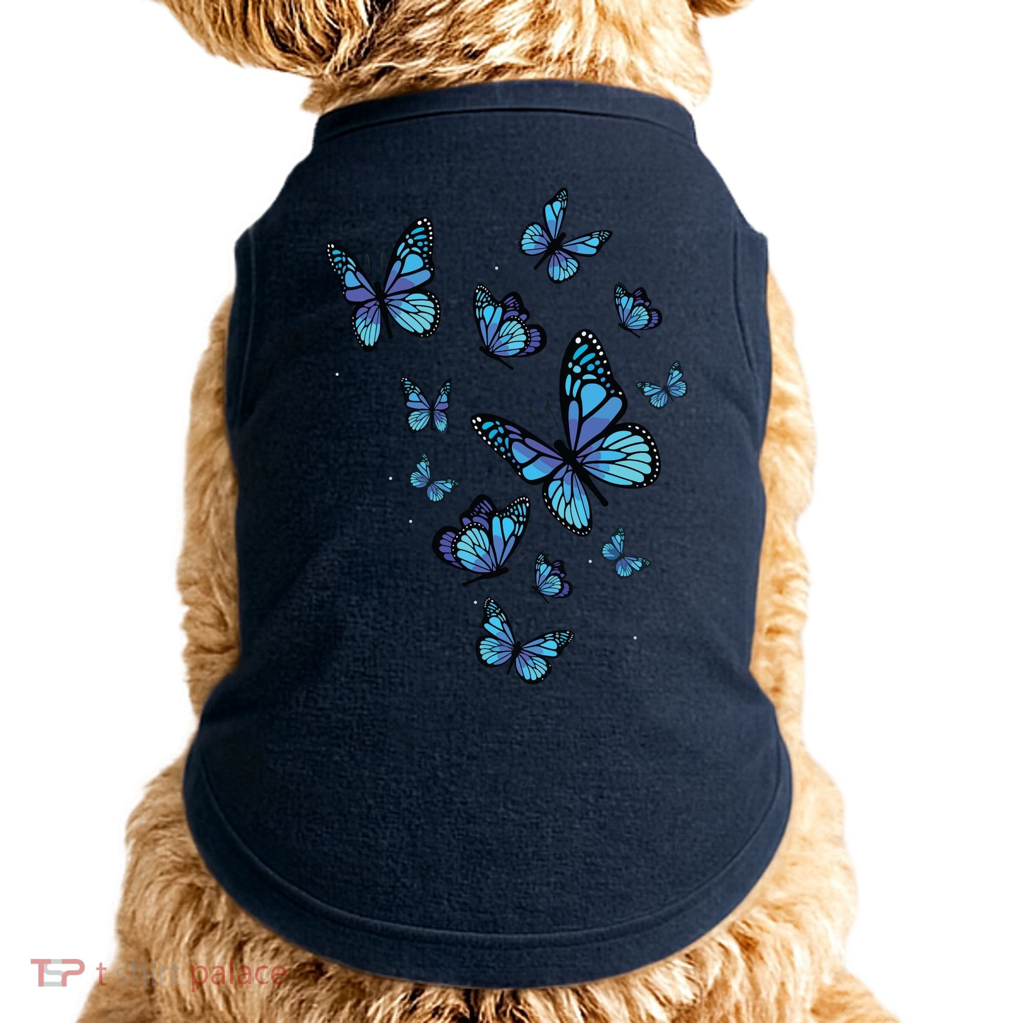 Blue Butterfly Art Garden Beautiful Butterflies Doggie Tank
