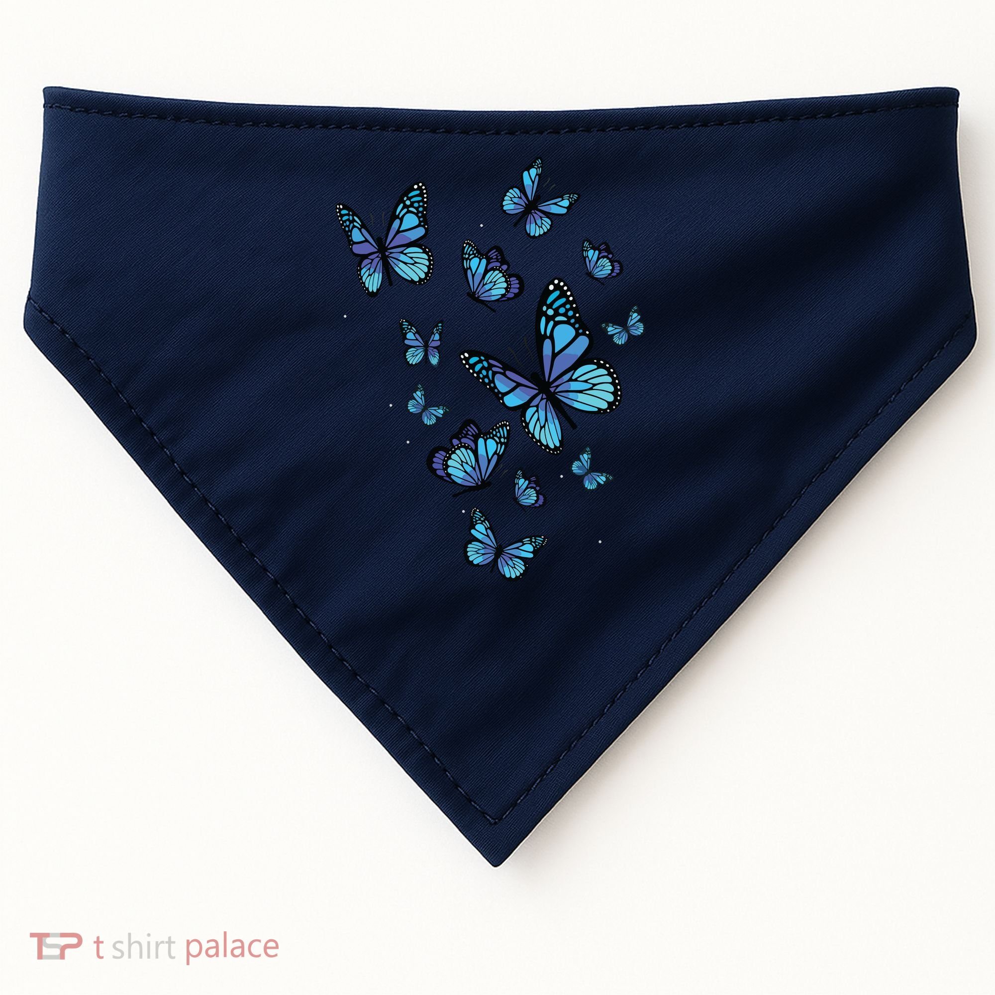 Blue Butterfly Art Garden Beautiful Butterflies USA-Made Doggie Bandana