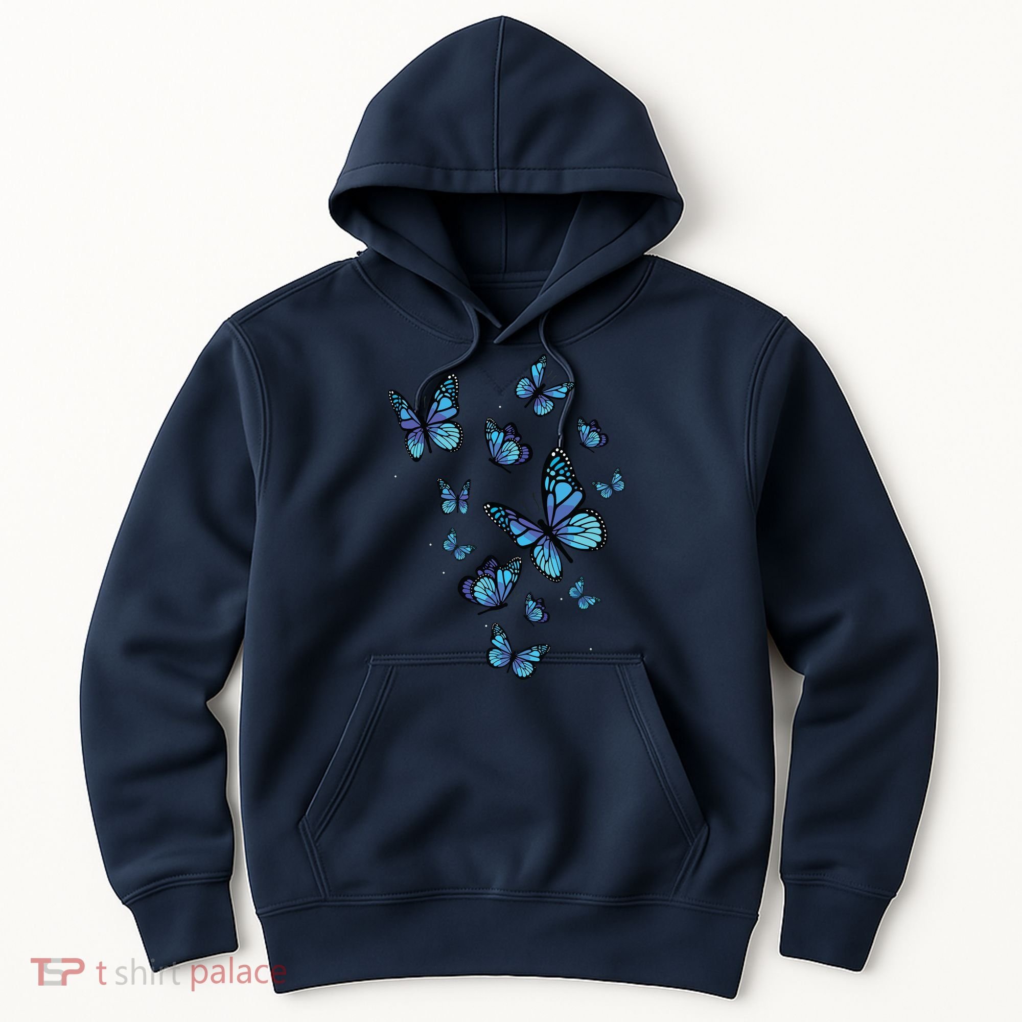 Blue Butterfly Art Garden Beautiful Butterflies Hoodie