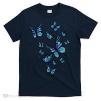 Blue Butterfly Art Garden Beautiful Butterflies T-Shirt thumb 0