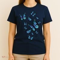 Blue Butterfly Art Garden Beautiful Butterflies T-Shirt thumb 4