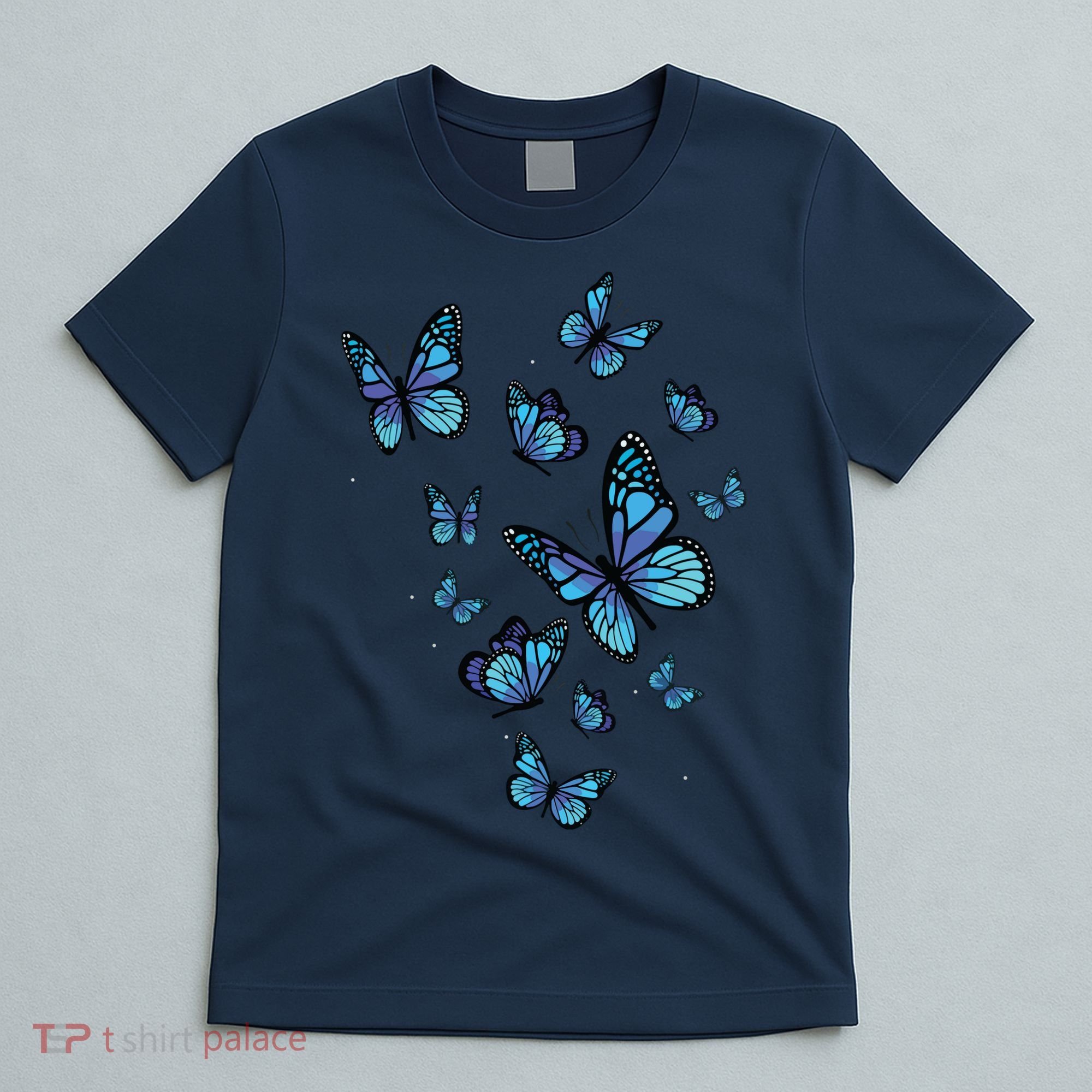 Blue Butterfly Art Garden Beautiful Butterflies T-Shirt