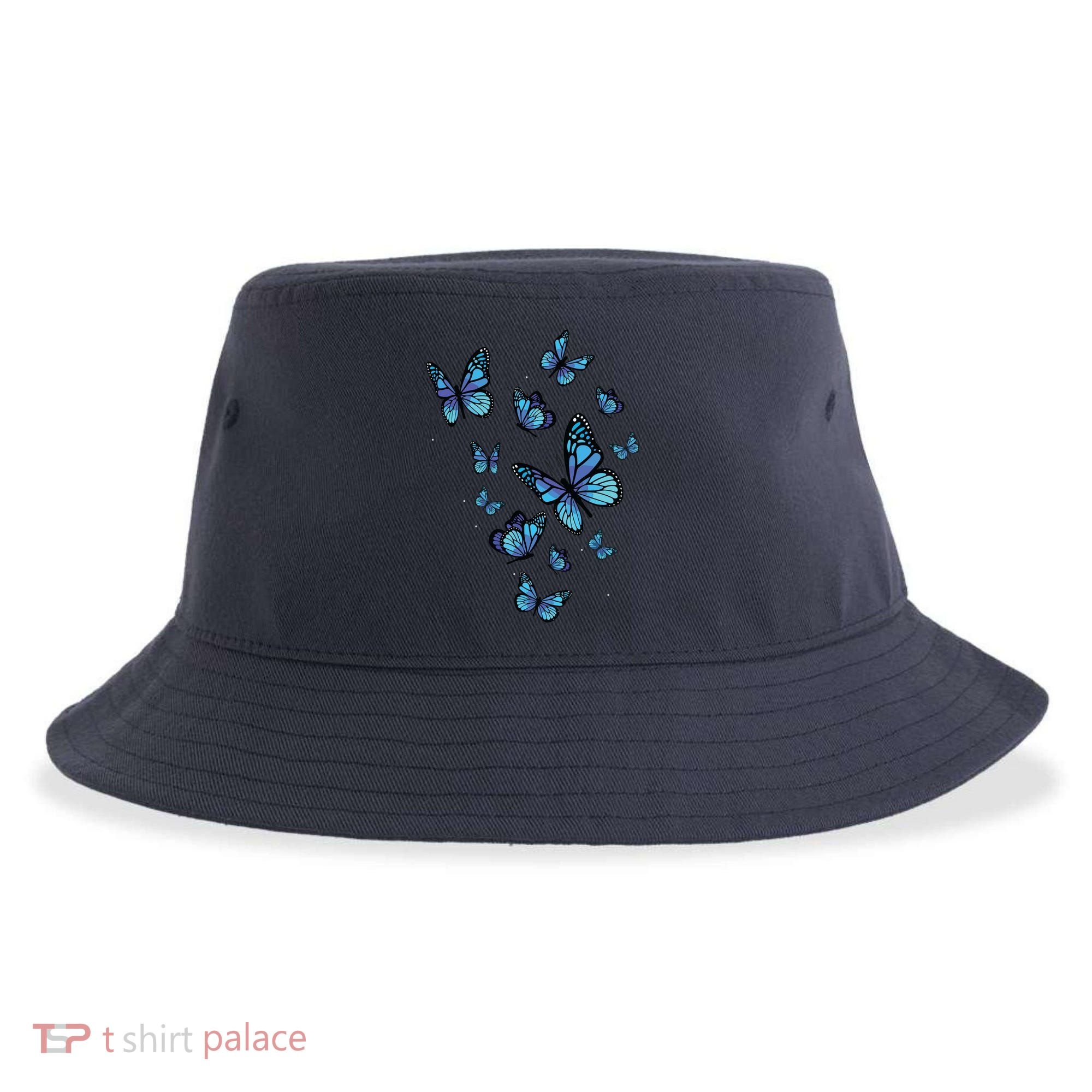 Blue Butterfly Art Garden Beautiful Butterflies Sustainable Bucket Hat