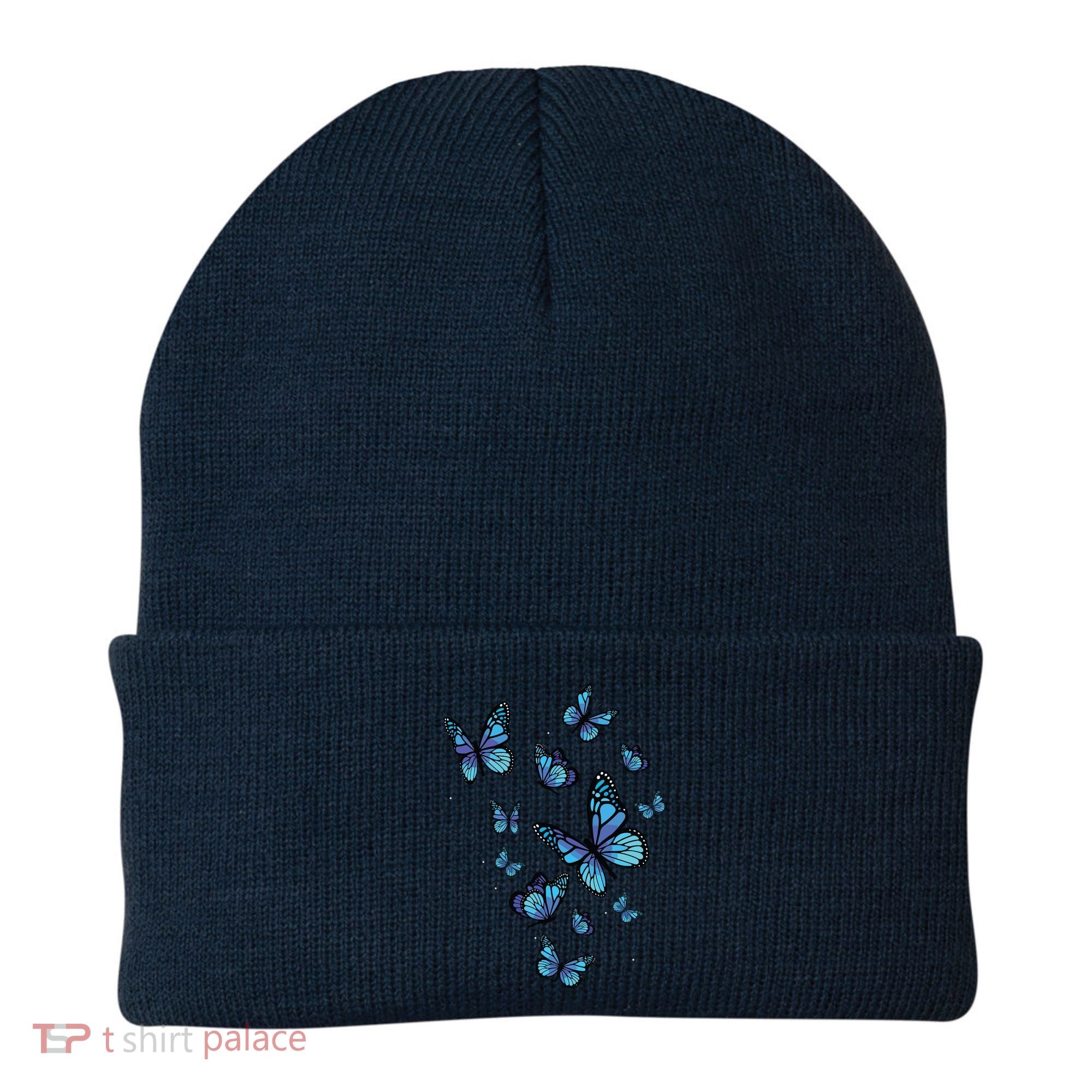 Blue Butterfly Art Garden Beautiful Butterflies Beanie