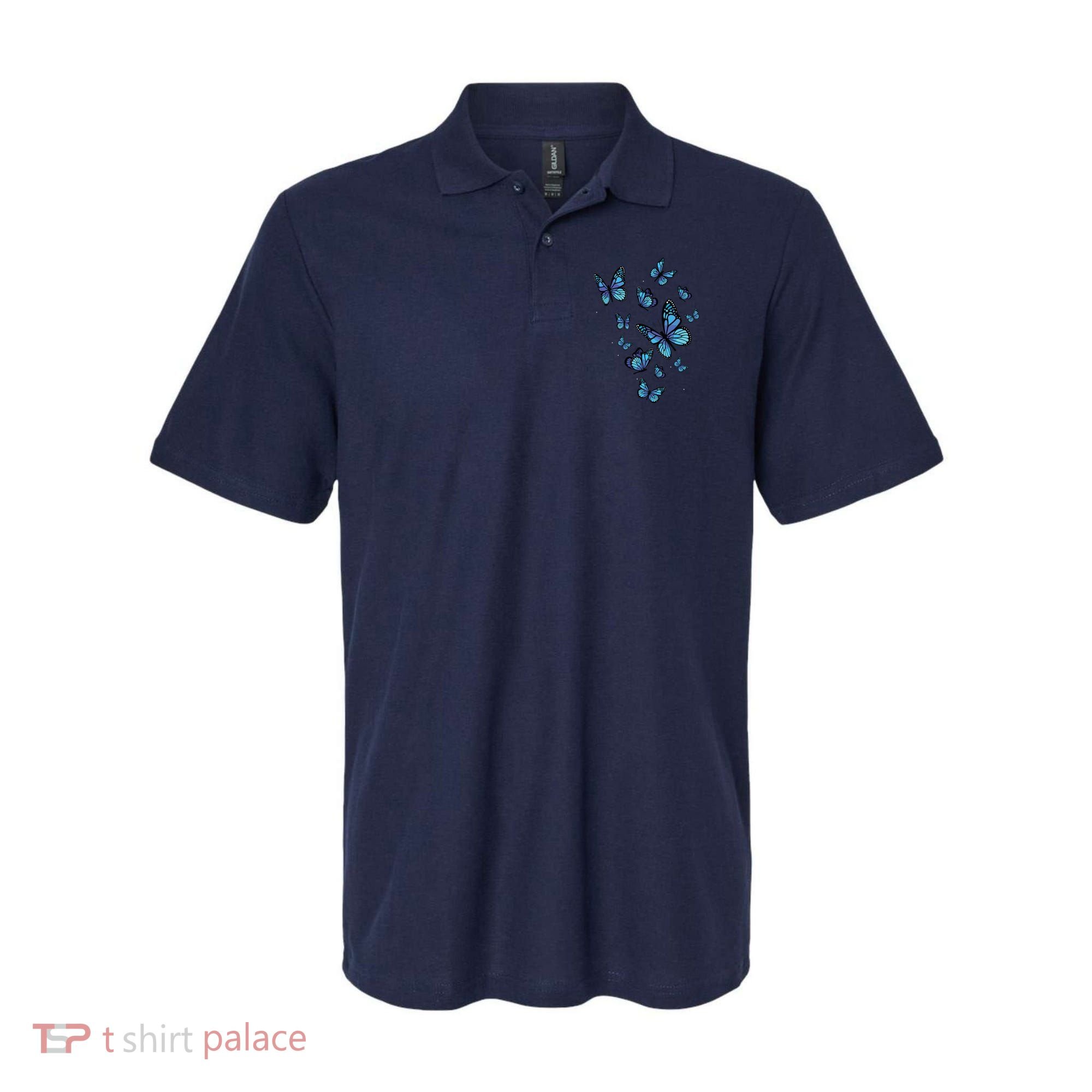 Blue Butterfly Art Garden Beautiful Butterflies Polo
