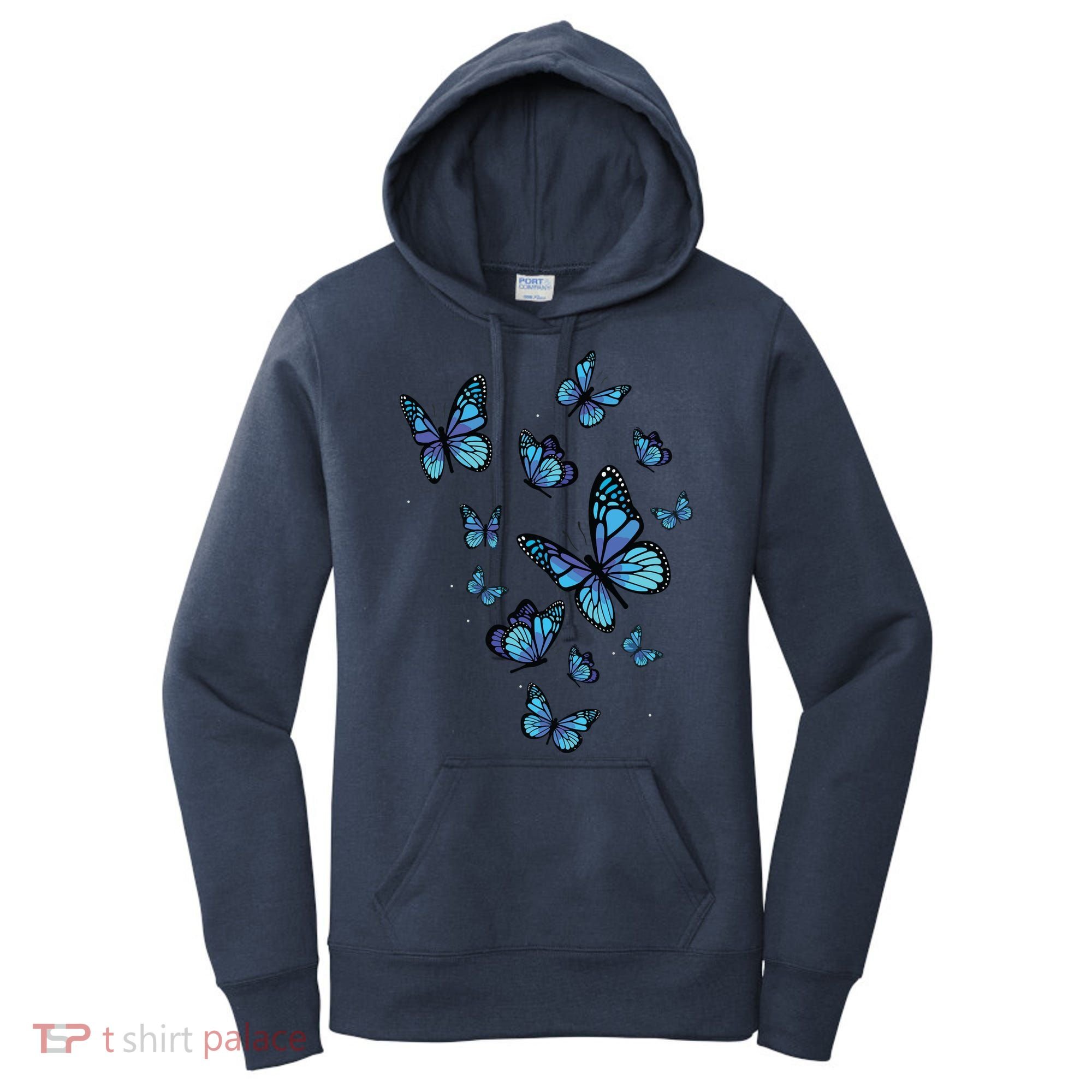Blue Butterfly Art Garden Beautiful Butterflies Women's Hoodie