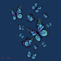 Blue Butterfly Art Garden Beautiful Butterflies Women's Hoodie thumb 2