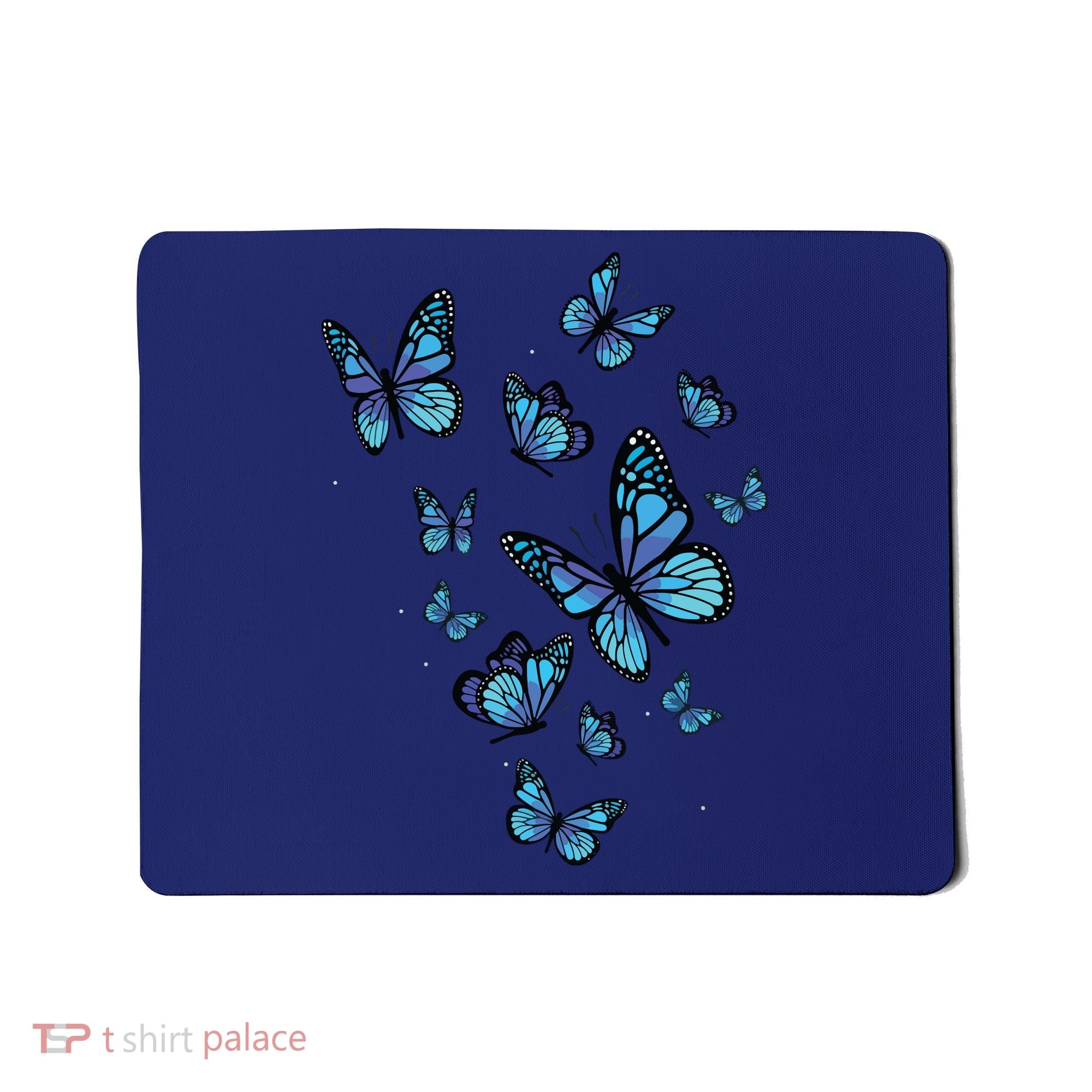 Blue Butterfly Art Garden Beautiful Butterflies Mousepad