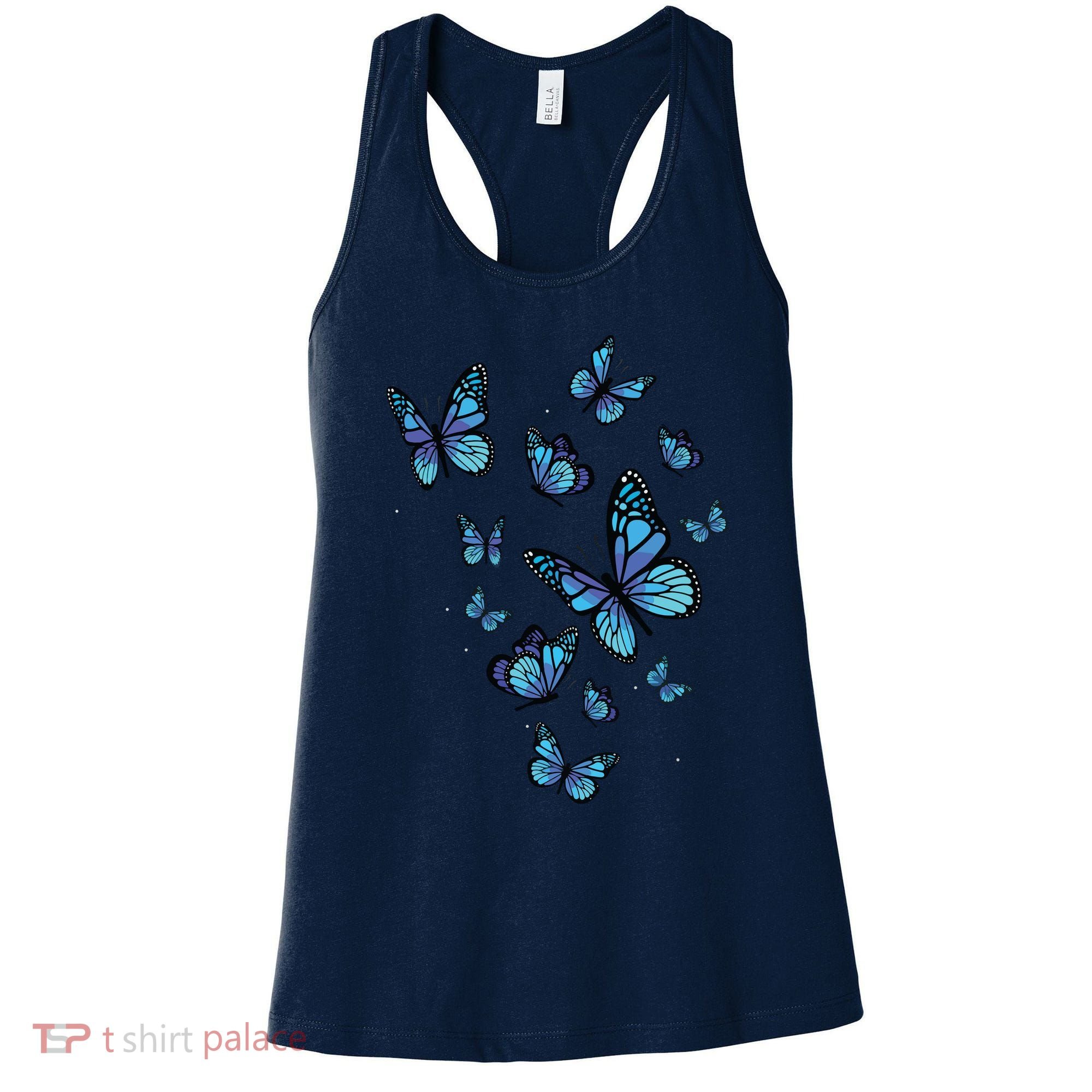 Blue Butterfly Art Garden Beautiful Butterflies Women's Tank Top