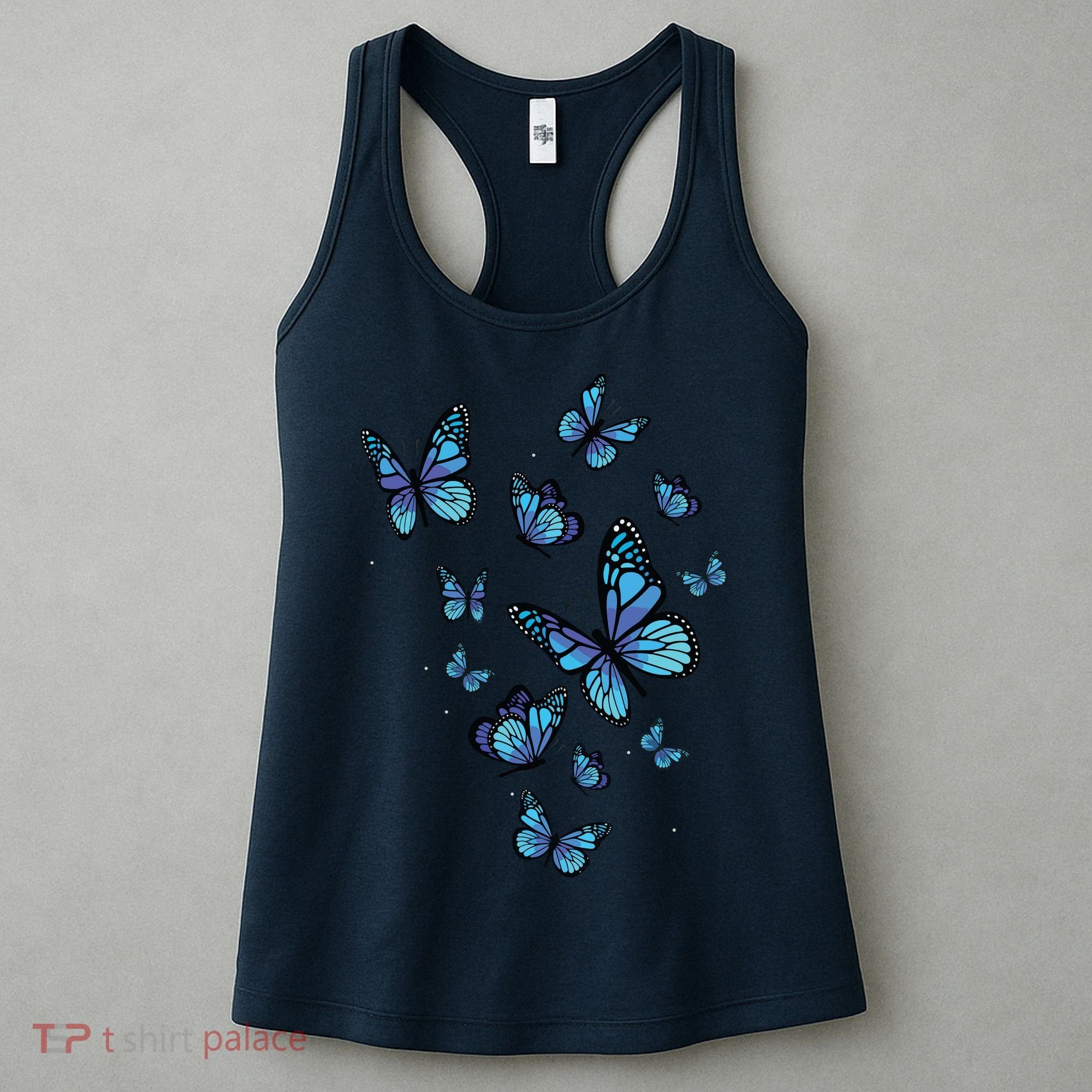 Blue Butterfly Art Garden Beautiful Butterflies Women's Tank Top