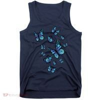 Blue Butterfly Art Garden Beautiful Butterflies Tank Top thumb 0