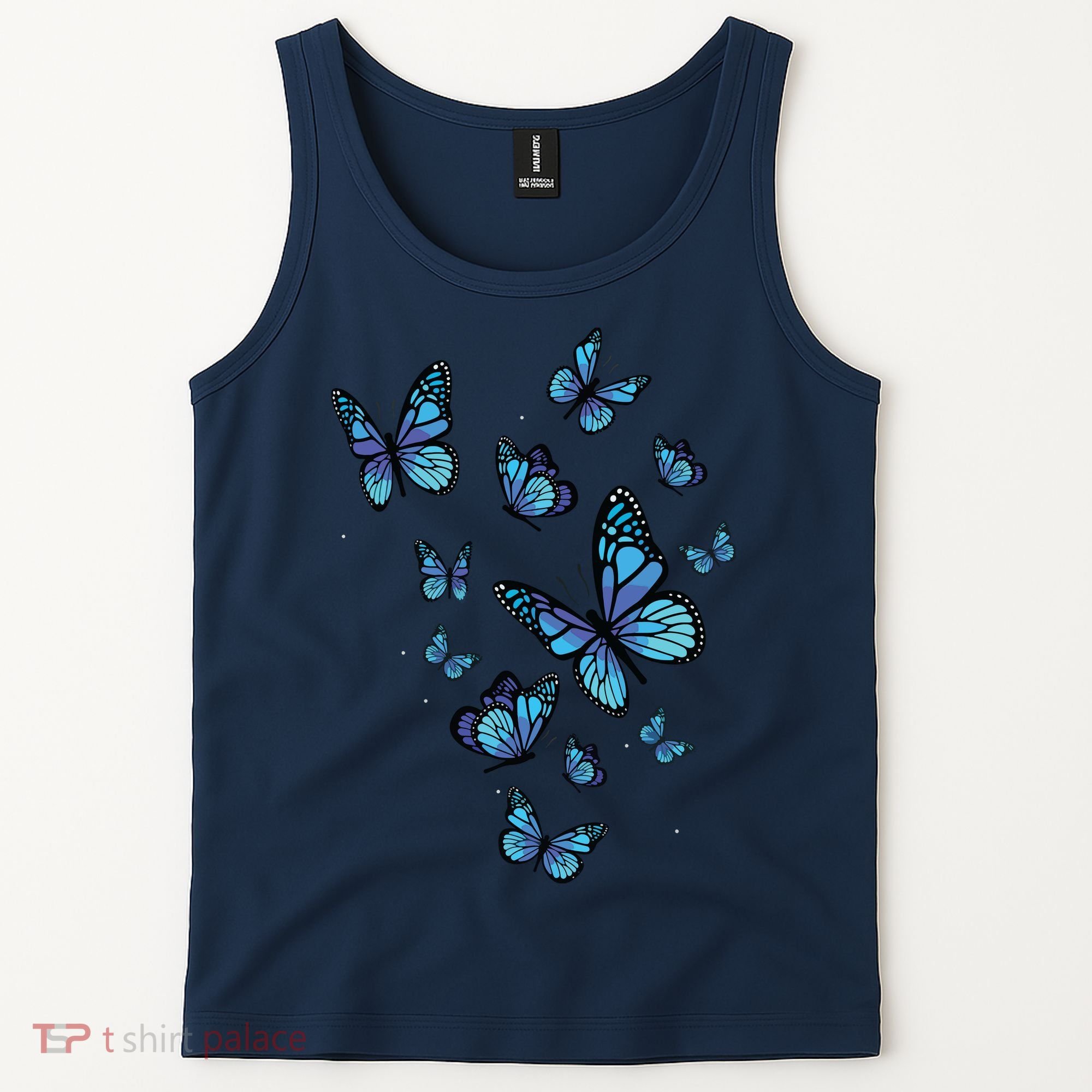 Blue Butterfly Art Garden Beautiful Butterflies Tank Top