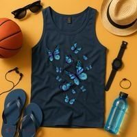 Blue Butterfly Art Garden Beautiful Butterflies Tank Top thumb 4
