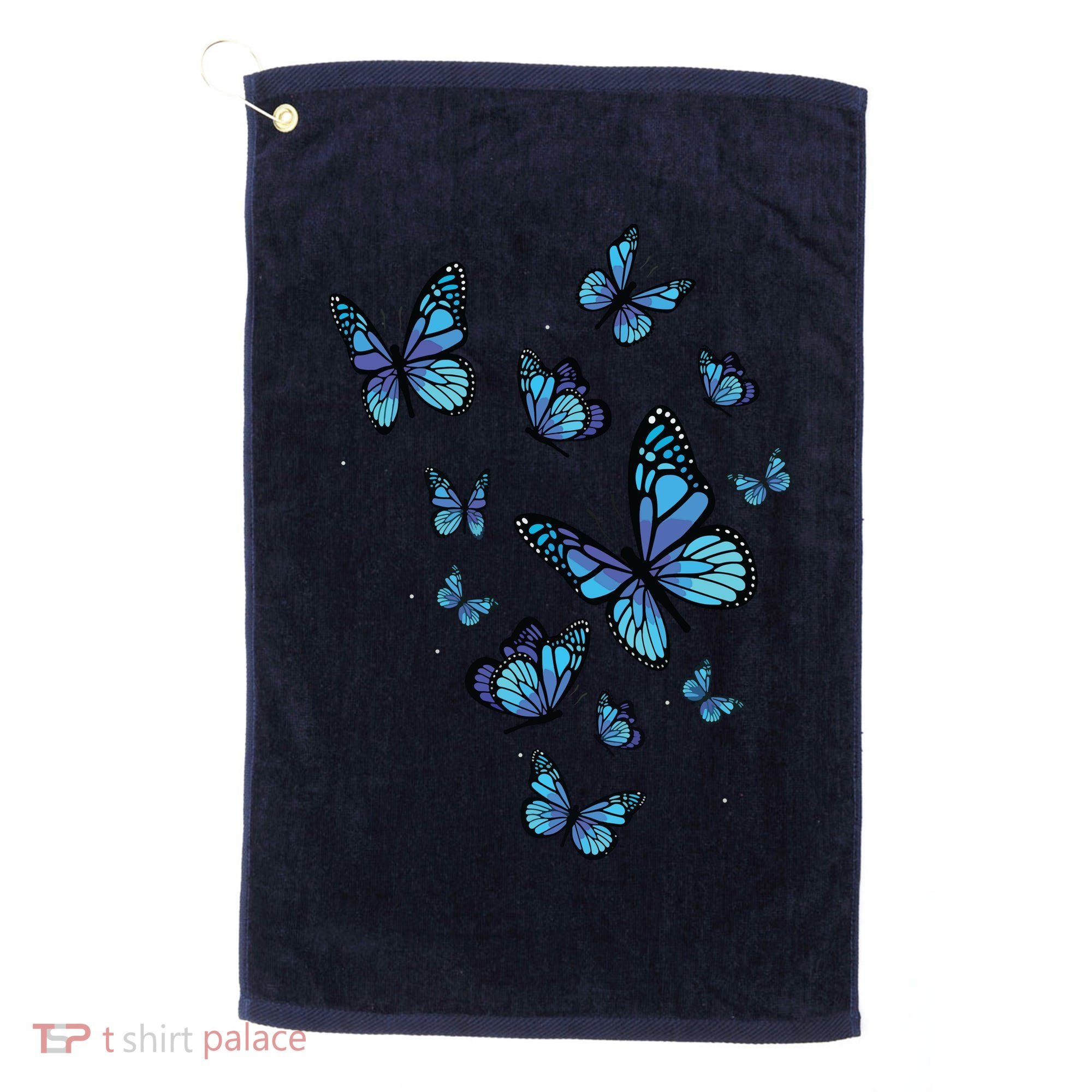 Blue Butterfly Art Garden Beautiful Butterflies Golf Towel