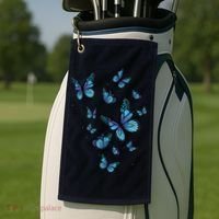 Blue Butterfly Art Garden Beautiful Butterflies Golf Towel thumb 2