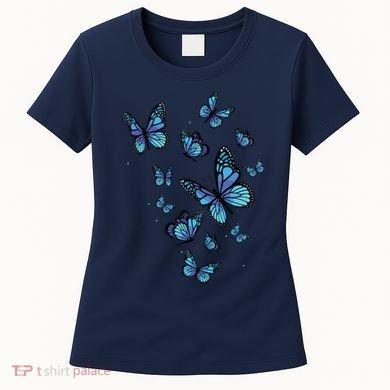 Blue Butterfly Art Garden Beautiful Butterflies Women's T-Shirt