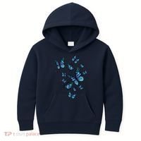 Blue Butterfly Art Garden Beautiful Butterflies Kids Hoodie thumb 0