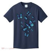 Blue Butterfly Art Garden Beautiful Butterflies Kids T-Shirt thumb 0
