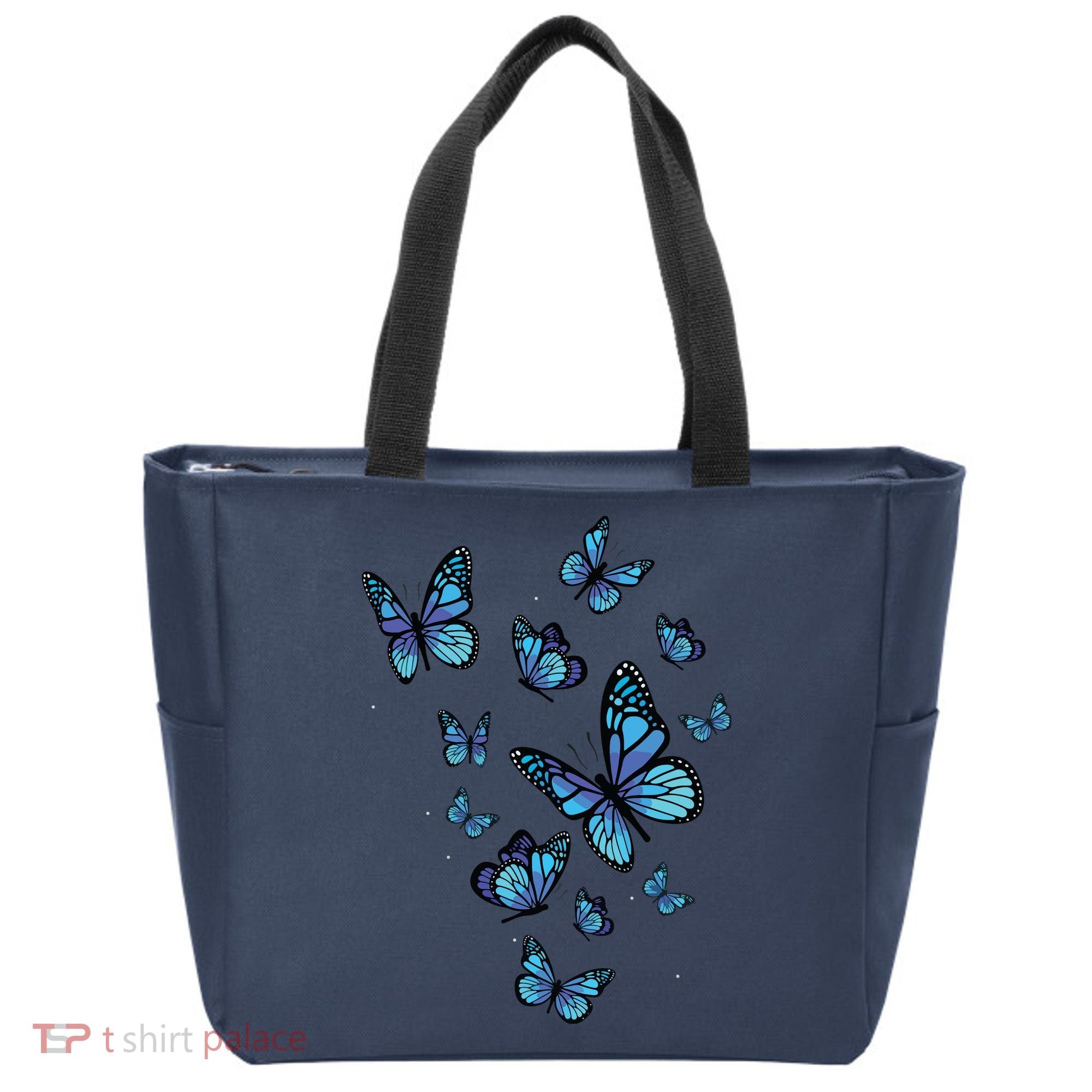 Blue Butterfly Art Garden Beautiful Butterflies Tote Bag