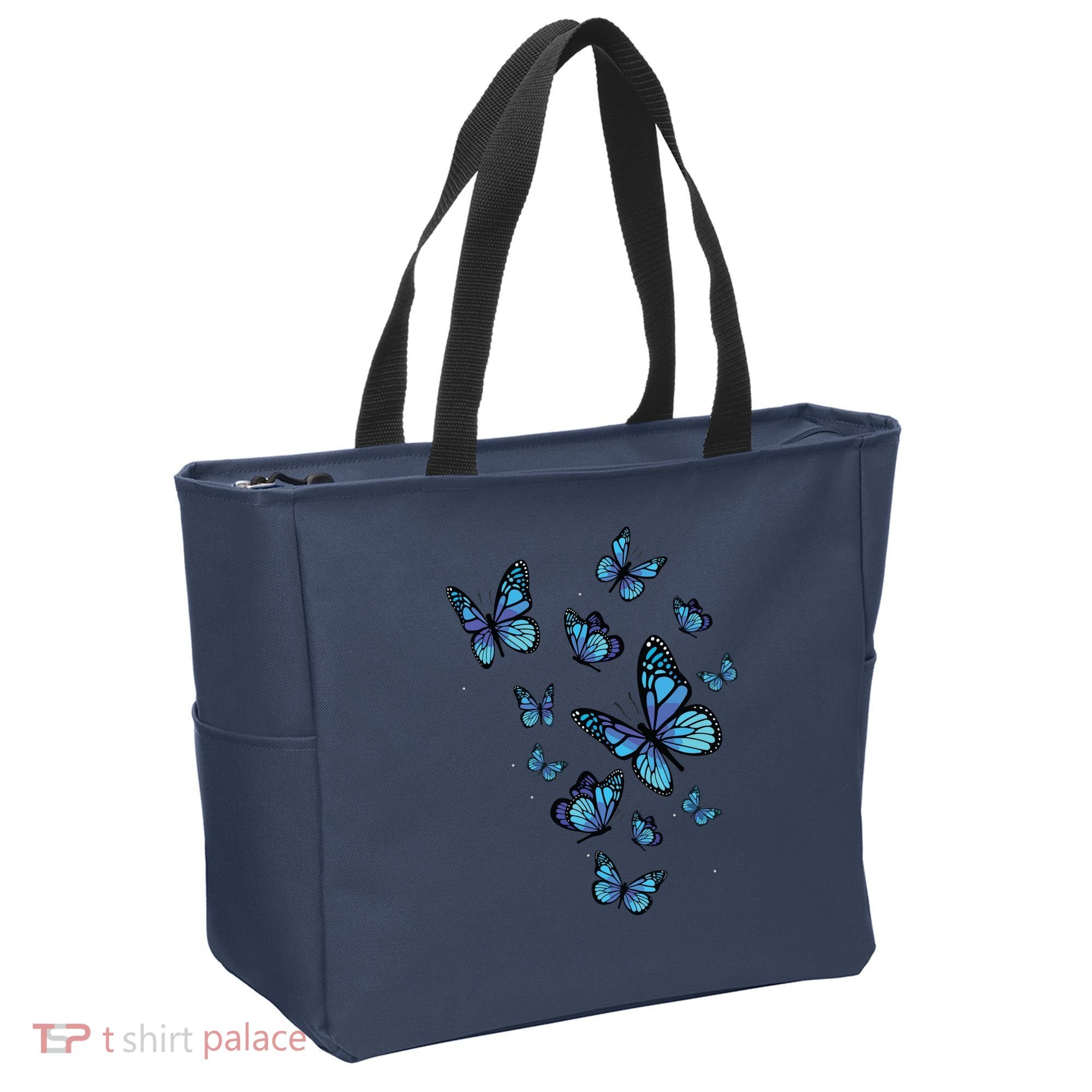 Blue Butterfly Art Garden Beautiful Butterflies Tote Bag