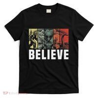 Believe Bigfoot Alien Loch Ness Monster Funny Retro Cryptids T-Shirt thumb 0