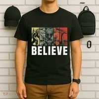 Believe Bigfoot Alien Loch Ness Monster Funny Retro Cryptids T-Shirt thumb 6