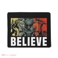 Believe Bigfoot Alien Loch Ness Monster Funny Retro Cryptids Mousepad thumb 0