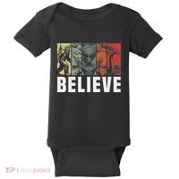 Believe Bigfoot Alien Loch Ness Monster Funny Retro Cryptids Baby Bodysuit thumb 0