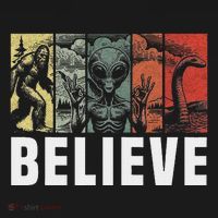 Believe Bigfoot Alien Loch Ness Monster Funny Retro Cryptids Baby Bodysuit thumb 2