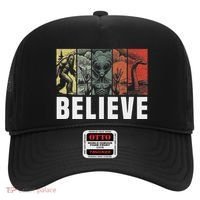 Believe Bigfoot Alien Loch Ness Monster Funny Retro Cryptids Hat thumb 0