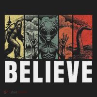 Believe Bigfoot Alien Loch Ness Monster Funny Retro Cryptids Hat thumb 2