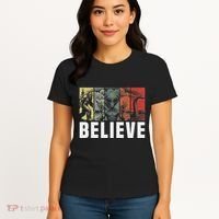 Believe Bigfoot Alien Loch Ness Monster Funny Retro Cryptids Women's T-Shirt thumb 4