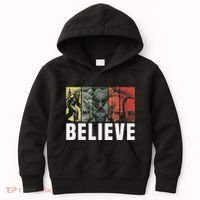 Believe Bigfoot Alien Loch Ness Monster Funny Retro Cryptids Kids Hoodie thumb 0