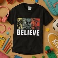 Believe Bigfoot Alien Loch Ness Monster Funny Retro Cryptids Kids T-Shirt thumb 3