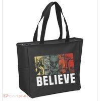 Believe Bigfoot Alien Loch Ness Monster Funny Retro Cryptids Tote Bag thumb 2