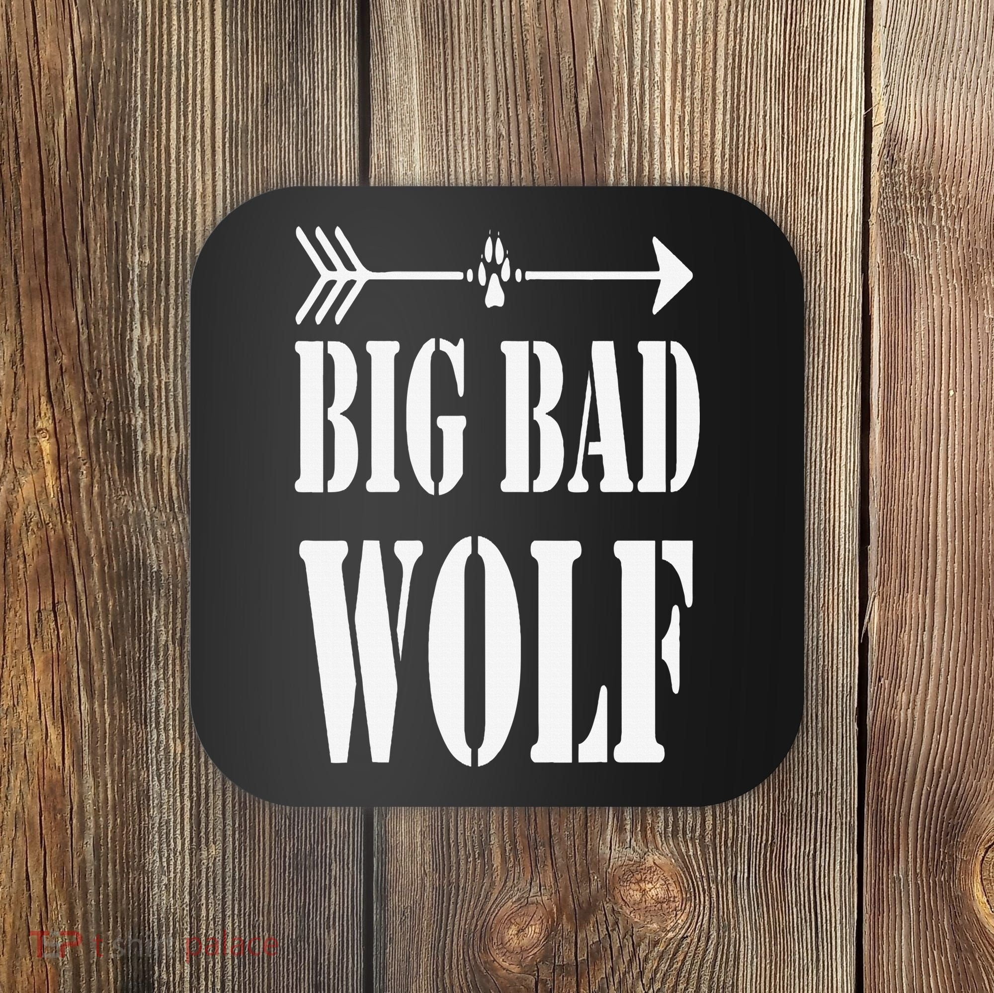 Big Bad and Wolf Funny Wolves Werewolf Cool Dog Coaster