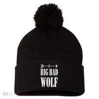 Big Bad and Wolf Funny Wolves Werewolf Cool Dog Pom Pom 12in Knit Beanie thumb 0