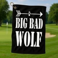 Big Bad and Wolf Funny Wolves Werewolf Cool Dog Golf Towel thumb 1