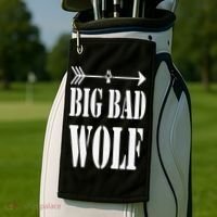 Big Bad and Wolf Funny Wolves Werewolf Cool Dog Golf Towel thumb 2